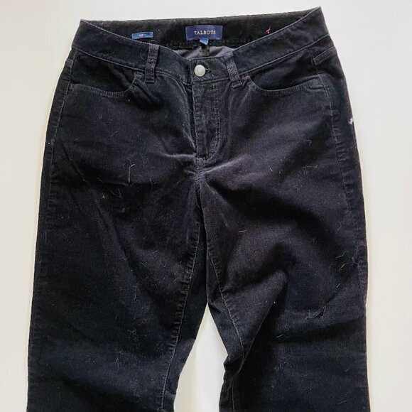 Talbots Pant Trouser Black Curvy Corduroy Boot Cut Flare Winter Classic Sweater - Picture 2 of 11